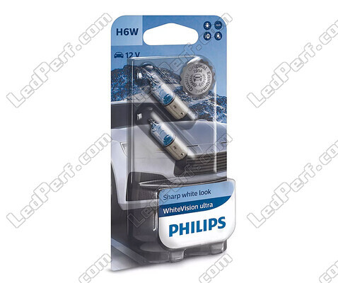 Pack of 2 Philips WhiteVision ULTRA H6W Bulbs - 12036WVUB2