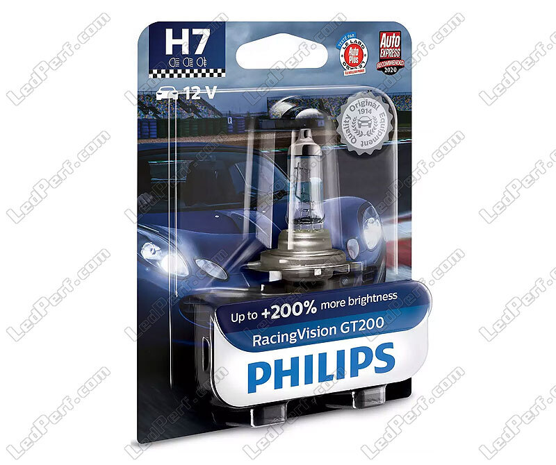 1x Philips RacingVision GT200 55W +200% H7 Bulb - 12972RGTB1