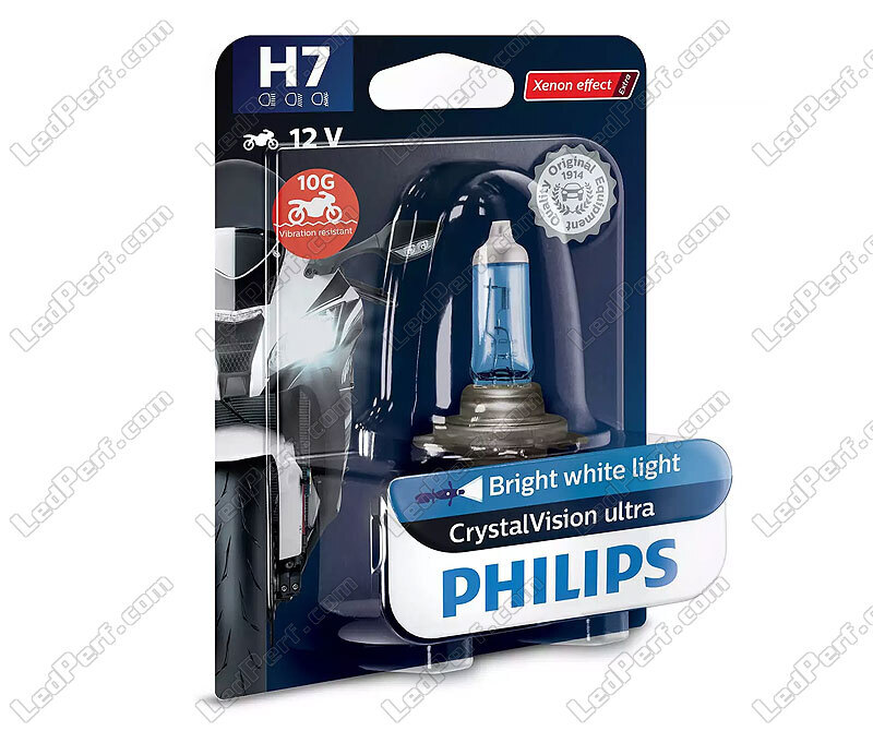 Philips CrystalVision Ultra 12V H7 Motorcycle Bulb - 12972CVUBW
