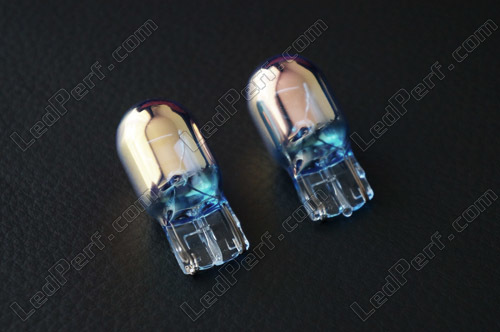 Pack of 2 Platinum (Chrome) sidelight bulbs - White - 7440 - W21W - T20  (single filament)