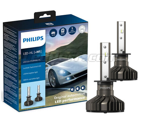 falsk scarp Reparation mulig LED Bulb kit - H1 - PHILIPS Ultinon Pro9100 5800K +350%