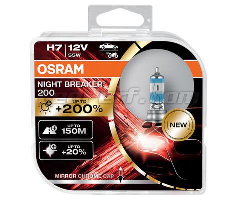 OSRAM H7 High Power  Night Breaker 200 Bulbs (Pair) – Powerful