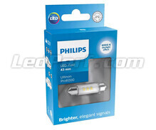 LED Festoon Bulb C10W 43mm Philips Ultinon Pro6000 Cold White 6000K - 111866CU60X1 - 12V