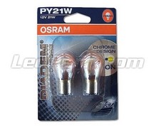 2 Osram Diadem Chrome indicator bulbs- 7507 - 12496 - PY21W - BAU15S Base