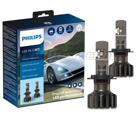 LED Headlights Bulb kit - H7 - PHILIPS Ultinon Pro9100 5800K +350%